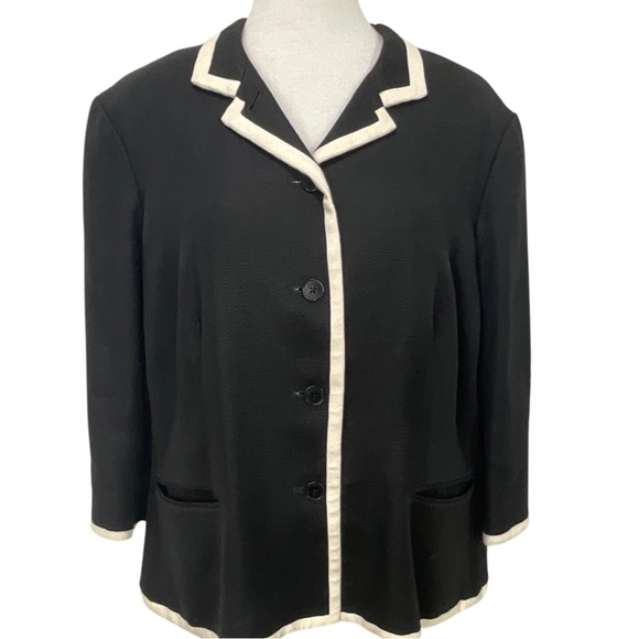 Lauren Ralph Lauren Black Linen Blazer Jacket Size 18W - Picture 7 of 7